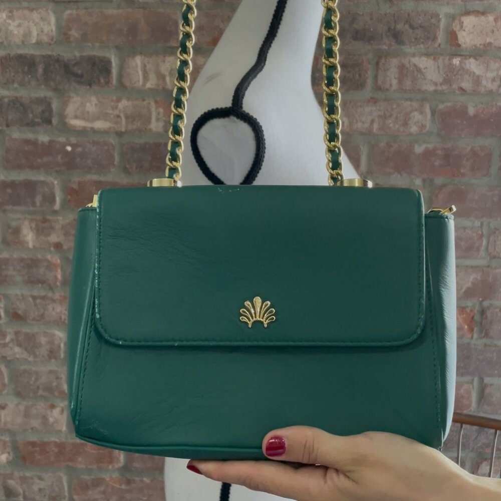 Lele Sadoughi Green chain strap crossbody bag